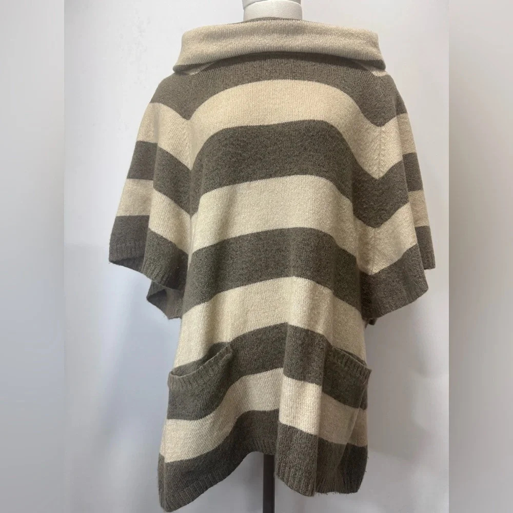 Block Poncho Style Cowl Neck Sweater Size XL